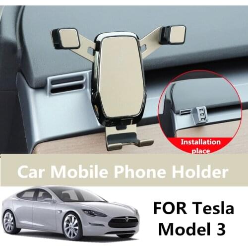 Gravity Car Phone Holder FOR Tesla Model 3 2021 Mobile Phone Support Mount Car Interior Phone Bracket