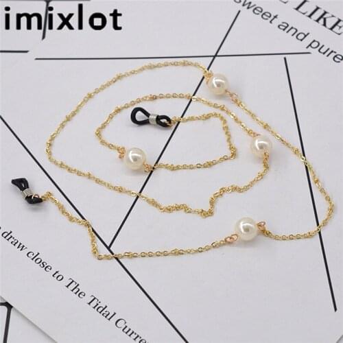 Imixlot Retro 70cm Glasses Chain Elegant Imitation Pearl Beaded Chains for Women Eyeglasses Neck Strap Holder Accessories