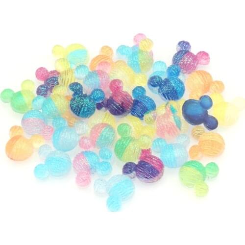 100Pcs 13x11mm Mixed Resin Mickey Cabochon Flatback Decoration Craft Embellishments For Scrapbooking DIY Accessories