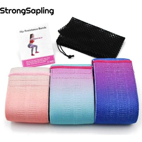 Resistance Bands 3-Piece Set Yoga Workout Resistance Band Fitness Hip Loop Anti-Skid Elastic Push Hip Squat Exercise Equipment