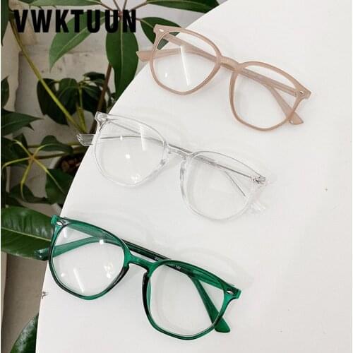 VWKTUUN Square Eyeglasses Frames Rivet Optical Frame Vintage Women Men Glasses Big Computer Glasses 2020 Anti blue Light Glasses