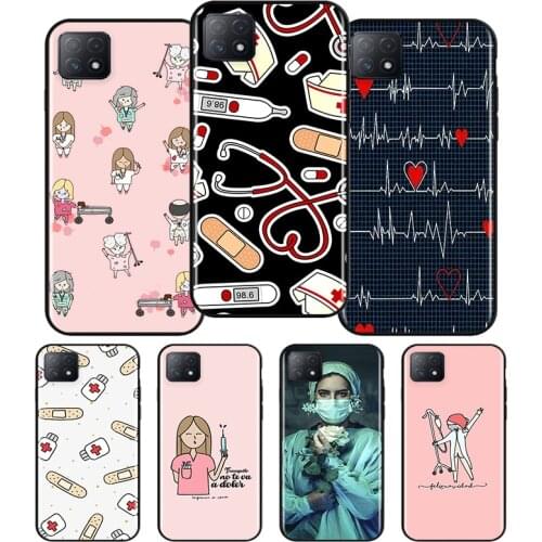 Cartoon Nurse Medicine Silicone For OPPO AX7 A1K A94 A93 A92S A73 A72 A53S A52 A32 A31 A12E A11X A9 A5 2020 Soft Phone Case