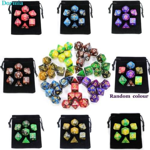 7 pcs/sets Polyhedral Mixed Color Dice Set,with bag,for DnD Tabletop RPGs Games