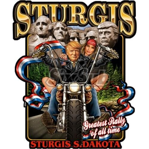 Trump Sturgis Best Rally Of All Sign Art retro Mount Rushmore car moto stickers and decals# 027006
