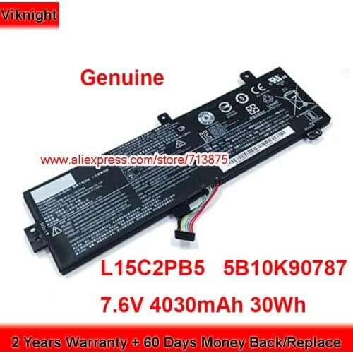 Genuine L15C2PB5 Battery 5B10K90787 for Lenovo Ideapad 310-15IKB 31015IKB 7.6V 4030mAh 30Wh