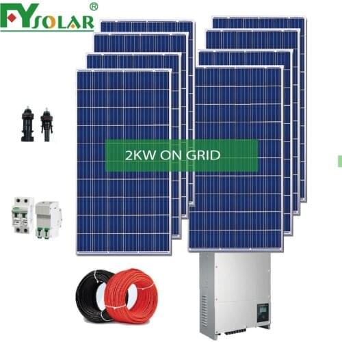 Solar energy system india 2KW 3KW 5KW complete on grid solar power system solar panel system