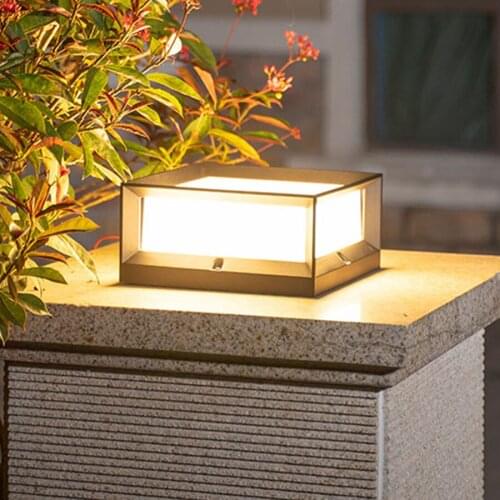 Thrisdar E27 Garden Front Door Bollard Light Exterior Villa Landscape Pillar Light Patio Floor Pathway Column Post Lamps