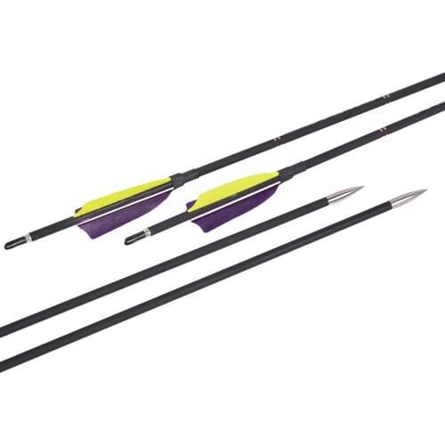 83.5cm Mixed Carbon Arrows Spine 800 Diameter 6 mm with Turkey Feather for Compound and Recurve BowHunting Archery