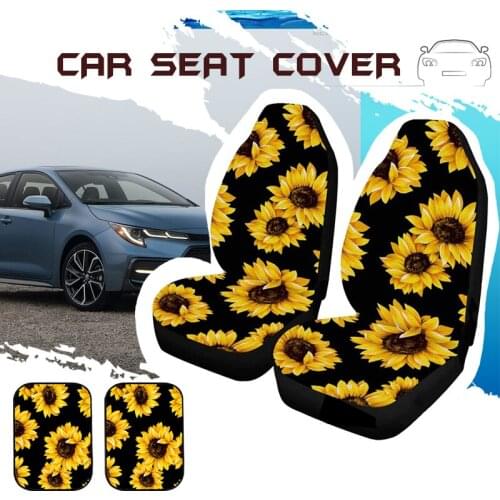 3D Sunflower Full Coverage Car Front Seat Cover Protector Universal Anti-slip Car Cushion Cover for Toyota VW BMW Ford Mazda KIA