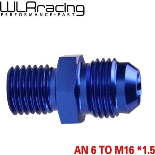 WLR RACING - BLUE Male 6AN 6 An Flare to M16x1.5(mm) Metric straight fitting AN 6 To M16 *1.5 Port.Adapter WLR-SL816-06-163-011