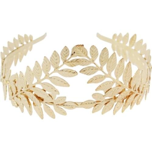 Gold Leaf Style Wedding Party Bridal Tiara Crown Vintage Bride Hair Hoop, Gold
