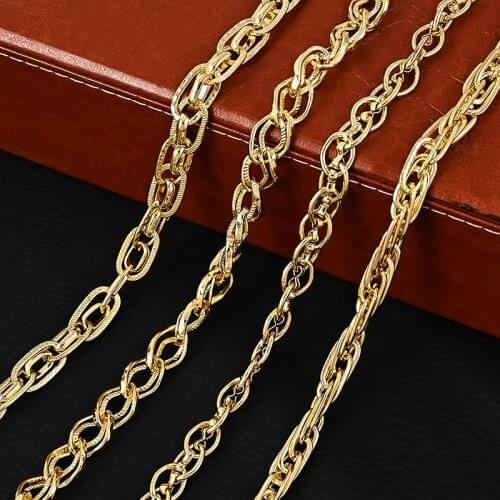 1 meter DIY Gold Brass Chains Handmade Metal Necklace Accessories Hot Selling Statements Copper Bag Clothing Accessory CS708