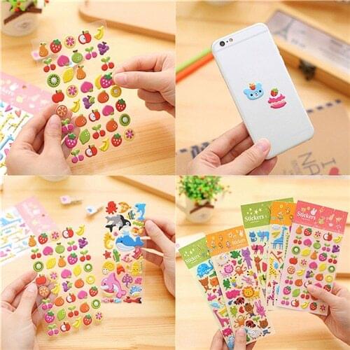 1 PCS Kawaii Cartoon 3D Bubble stickers DIY Diary Scrapbook Notebook Album Cup Phone Decor Sticker Stationery School Supplies