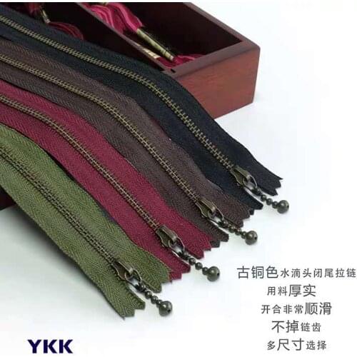 10pcs ykk3 # qinggu tooth metal zipper seal without lock DIY bag wallet zipper collage accessories