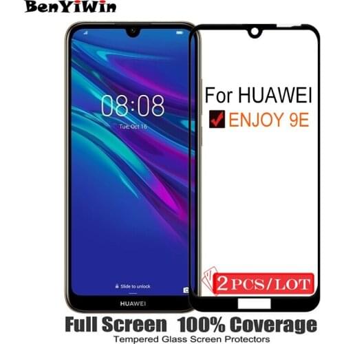 2PCS 100% Original Full Cover Tempered Glass for Huawei Enjoy 9E Screen Protector 9H on Protective Glass Case For MRD-AL00 Film