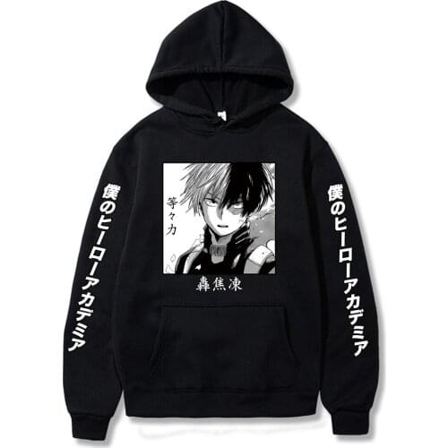 2021 Anime Boku No My Hero Academia Shoto Todoroki Manga Hoodies Men Women Harajuku Pullover cartoon oversized hoodies