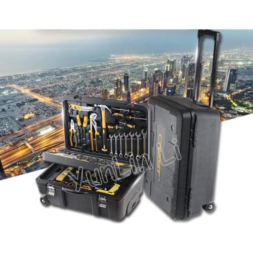 225PCS Tool Set Three-layer Rod-type Toolbox Set Multi-function Household Car Hardware Repair With Car Combination Tool