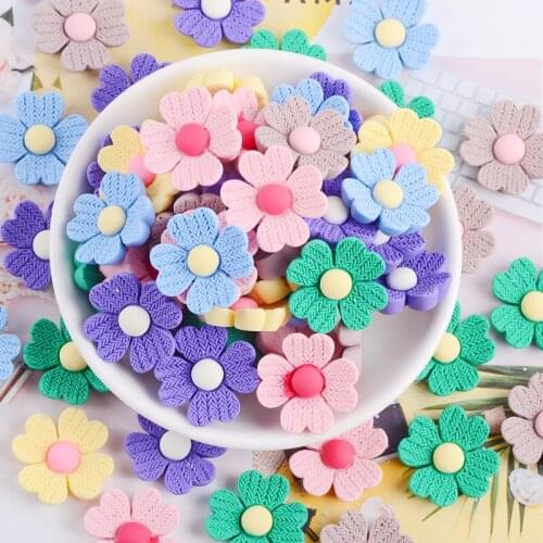 40pcs Color Cute Resin Flowers Jewelry Accessory DIY Craft Supplies Kids Hair Pin Accessories Materials Clothing Brooch Ornament