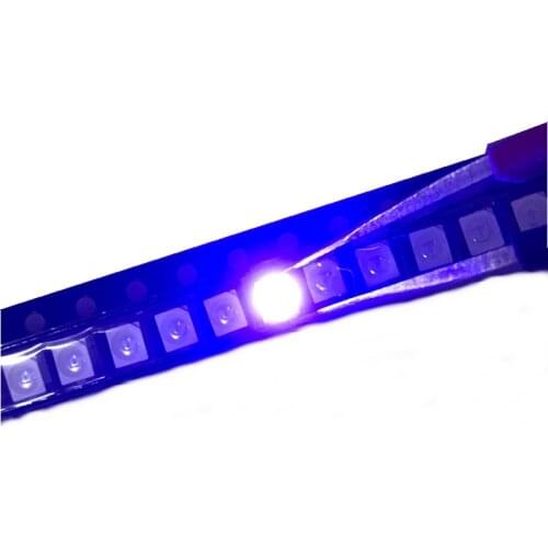 500PCS 2835 3528 SMD UV LED Purple Lamp Bead 395 - 410nm Ultraviolet Light-emitting Diodes Ultra Violet SMT LED Bead