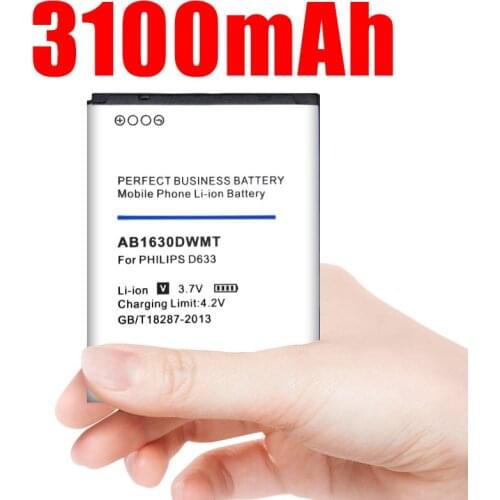 3100mAh AB1630DWMT Battery for PHILIPS D633 T539 W536 W635 W6350 X2560 X2566 CTW536 E310 S307 CTS307