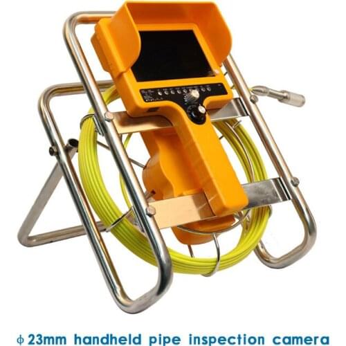 WOPSON 23mm Camera 7 Inch Monitor Sewer Drain Pipe Wall Inspection System With DVR Meter Counter Yellow Fireporrf Plastic Box