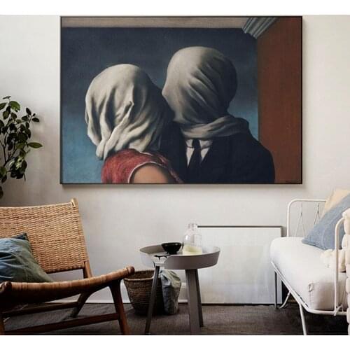 Rene Magritte The Lover Canvas Paintings on The Wall Art Posters and Prints Surrealism Canvas ART Pictures Home Wall Decoration