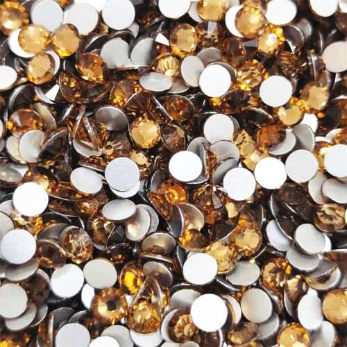 L.C.Topaz All Size FlatBack Non Hot Fix Strass Sewing & Fabric Garment Rhinestone Nail Art Stone