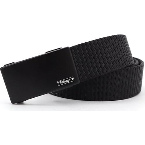 Fashion Mens Belts Metal Slide Buckle Canvas Breathable Cowboy Jeans Accessories 3.4cm Waist Strap Street Leisure Cinto Blue