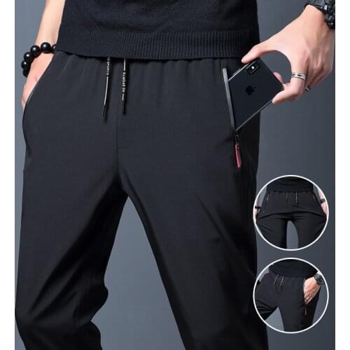 Jodimitty Fashion 2021 Men Casual Pants Joggers Fitness Quick Dry Sweatpants Male Summer Breathable Slim Trousers Pencil Pants