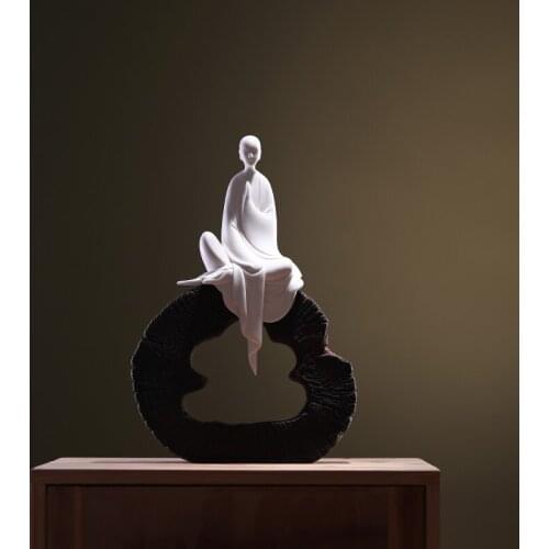 New Chinese style ceramic zen The young monk Figure furnishing articles home accessories home decor TV ark decorations gift