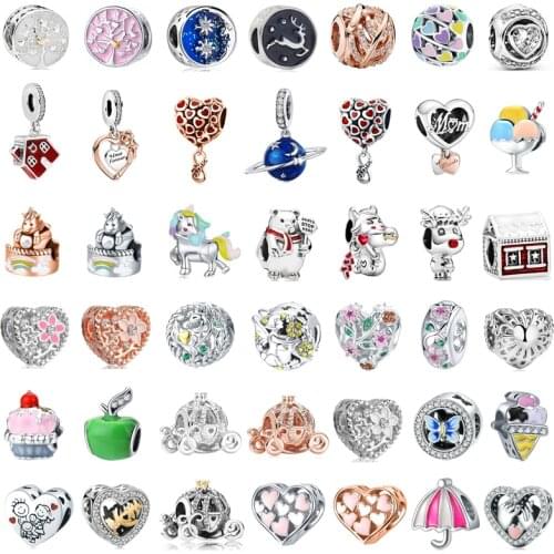 New Fashion Charm Original Flower Elf Butterfly House Beads Suitable for Original Pandora Ladies Bracelet Jewelry Gift