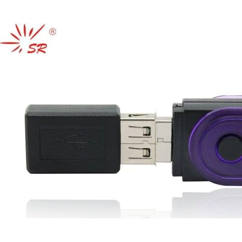 SR USB Female to Mini USB Female Plug Adapter Jack Converter Connector for Cellphones and Computers Black
