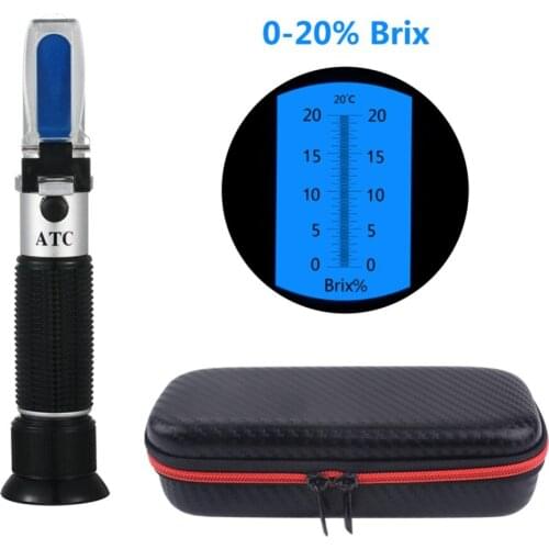 Hot 0-20% Portable Hand Held Brix Refractometer Brix Meter Refractometer With ATC Tool free shipping