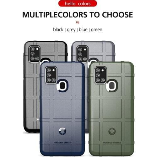 50pcs/lot Rugged Shield Phone Case For Samusng Galaxy A21S A21 A11 M30S M21 Note 10 Plus Defender Armor TPU Rubber Cover