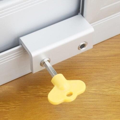 Adjustable Sliding Window Locks Stop Door Frame Security Lock with Keys Home Office Safety window Lock Anti-theft Door Stopper