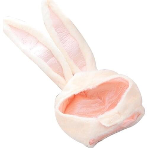 Cute Girls Plush Rabbit Bunny Ears Hat Cap Head Warmer Photo Supplies Warm with Earflap Photo Props Bunny Hat Gift for Kids