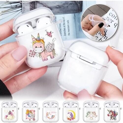 Silicone Earphone Shell for Apple AirPods (1st / 2nd Gen) - Unicorn Pattern Airpods Case Wireless Bluetooth Earphone Cover
