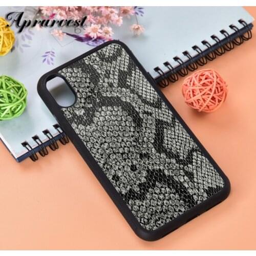 Aprarvest Grey Python Skin Silicone Rubber Phone Case Cover For iPhone 6 6S 7 8 PLUS X XS XR 11 12 MINI PRO MAX