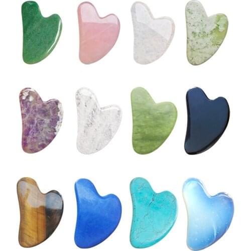 Spa Gua Sha Gouache Quartz Scraper Set for Face Body Qua Guasha Board Stone Massage Scrapping Apparatus Plate