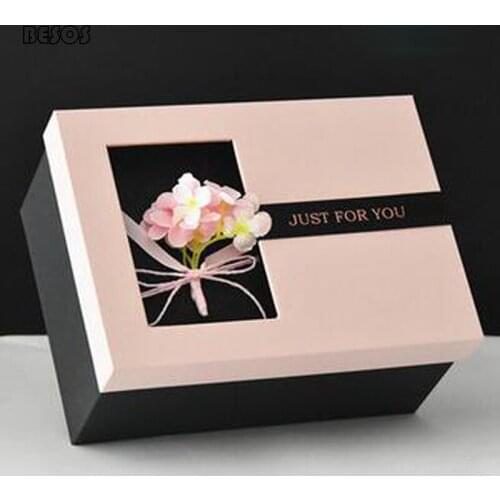 Fresh And Elegant Rice White Pink With Dry Flower Pattern Wedding Thanksgiving Day Teachers Day Scarf Perfume Gift Box B094D