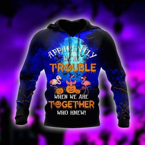 Hoodie 3D All Over Printed Halloween carnival Flamingo For Men Sweatshirt Autumn Casual Pullover Zipper Streetwear