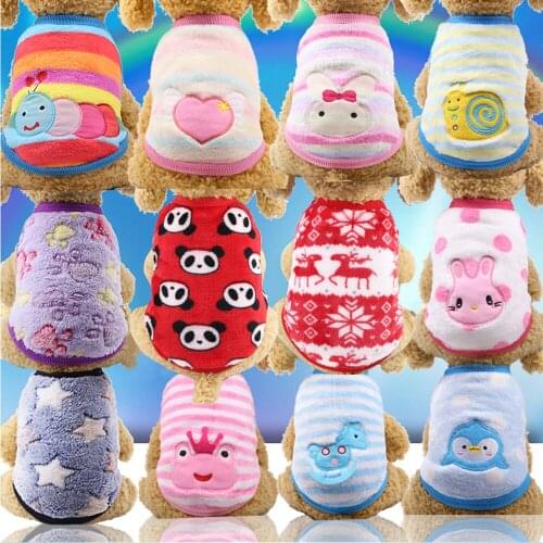 Pet Supplies Cat Clothing Puppy Warm Winter Cotton Fleece Cartoon Sweaters For Small Dogs Coat Jacket Bulldog Chihuahua Teddy