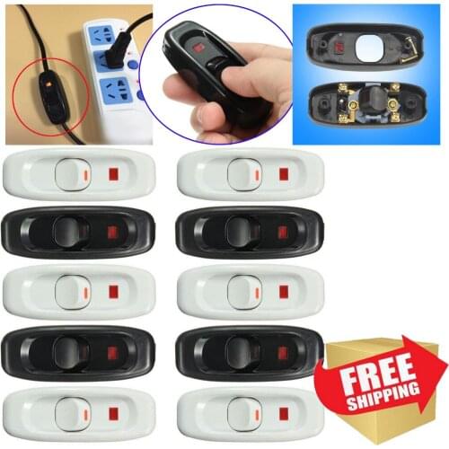 Inline ON OFF Desk Light Table Bed Lamp Cord Cable Rocker Switch 110-250V 10A
