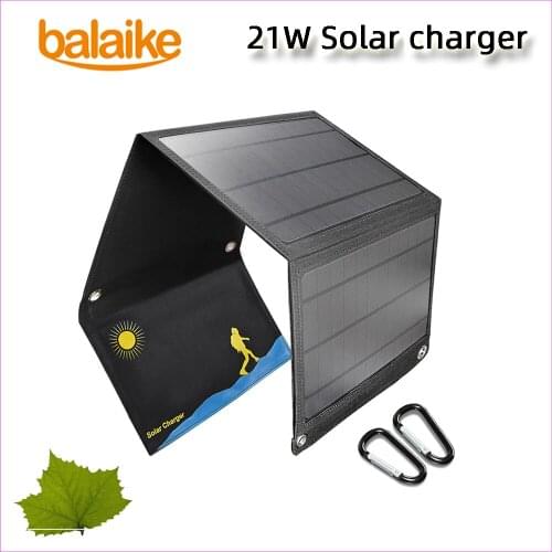 Balaike solar battery charger 21W 5V Solar Panel Folding Charger Mobile Power contain 3 pcs panel solar for mobile phone