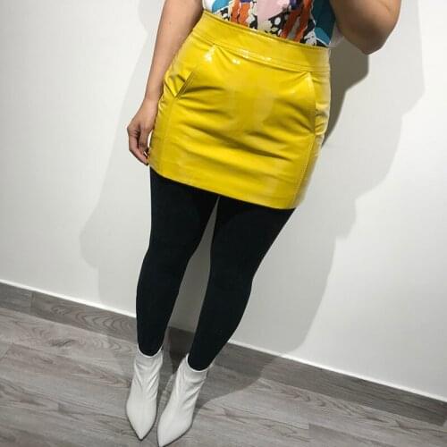 Women real leather skirt lady real leather skirt