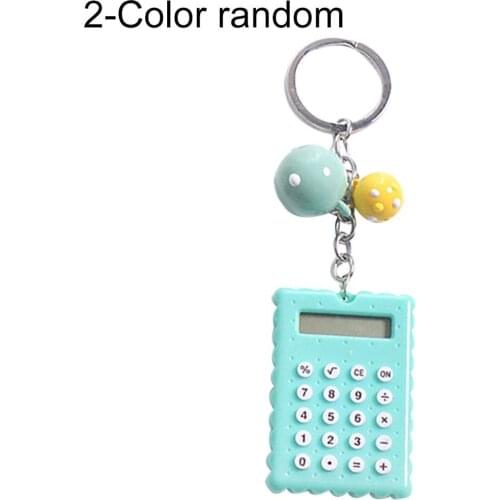Women Creative Lovely Biscuit Shape Mini Keychain Portable Calculator Student Tool