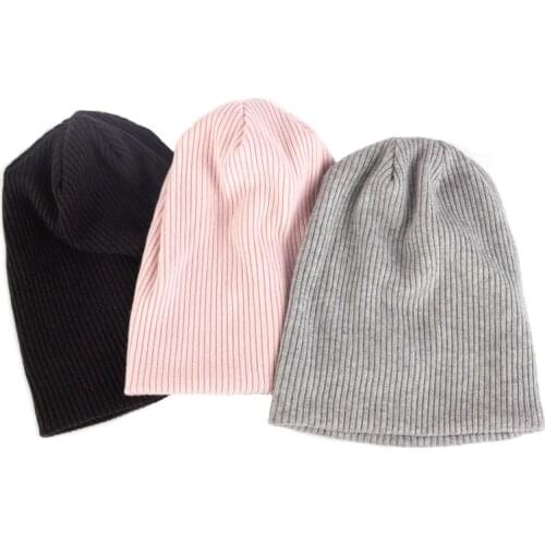 Winter Warm Hats For Women Men Autumn Casual Knitted Bonnet Caps Solid Color Hip Hop Skullies Thick Ribbed Outdoor Beanies