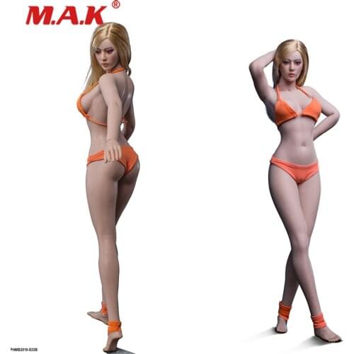 1/6 Super Flexible Narrow Shoulder Pale/Suntan Skin Female Mid Bust Seamless Body In Stock 29.4cm S32A/S33B Model for 1:6 Head