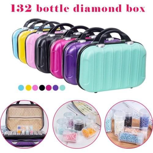 132 Bottles Diamond Painting Cross Stitch Accessories Tool Box Container Diamond Storage Full Square 5D Embroidery Mosaic