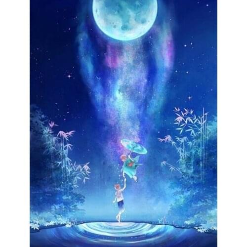 Diamond Painting 5D DIY Romantic Moonlight Diamond Inlaid Embroidery Cross Stitch Mosaic Home Decoration